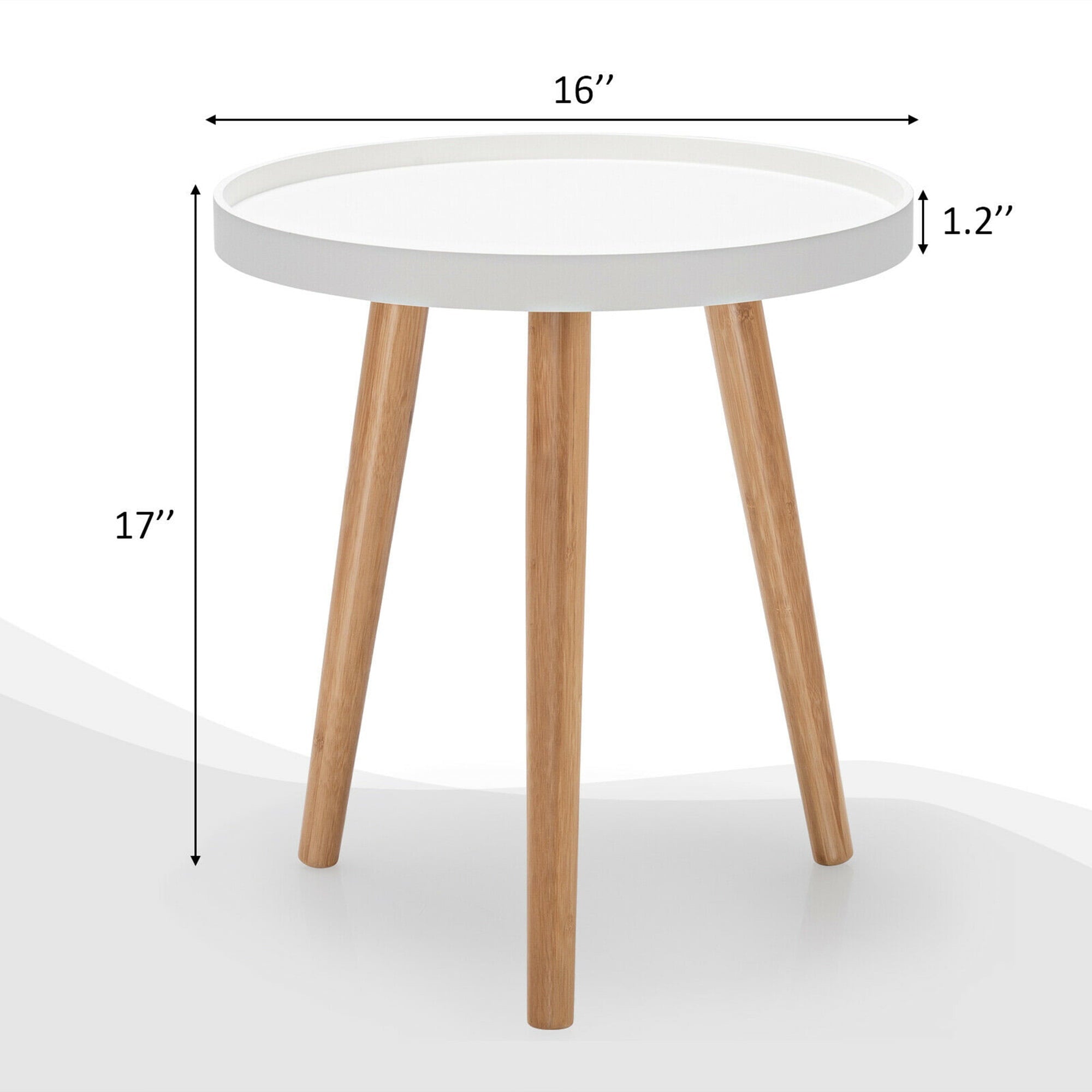 Gymax Round Side Table Sofa Coffee End Accent Table Nightstand Home Furniture