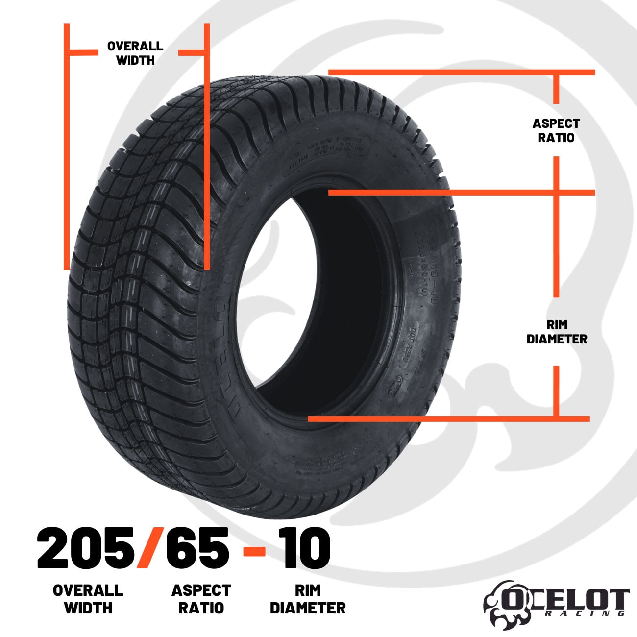 205/65-10 Ocelot P825 Golf Cart Tire
