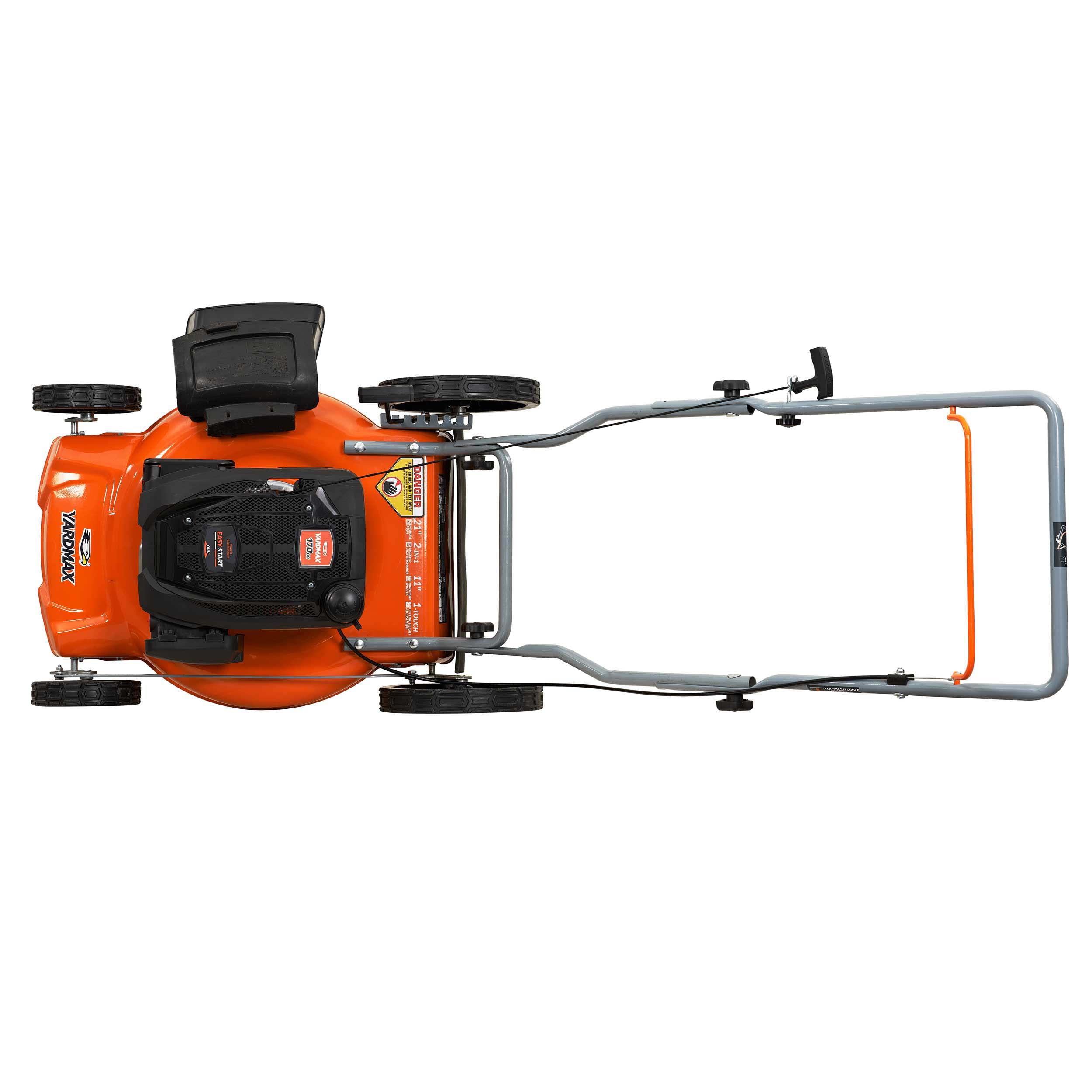 21 in. 170cc 2-in-1 Gas Walk Behind Push Lawn Mower with High Rear Wheels