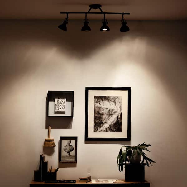 Hatteras Bay 2.6 ft. 4-Light Olde Bronze Halogen Ceiling Mounted Hard Wired Track Lighting Kit