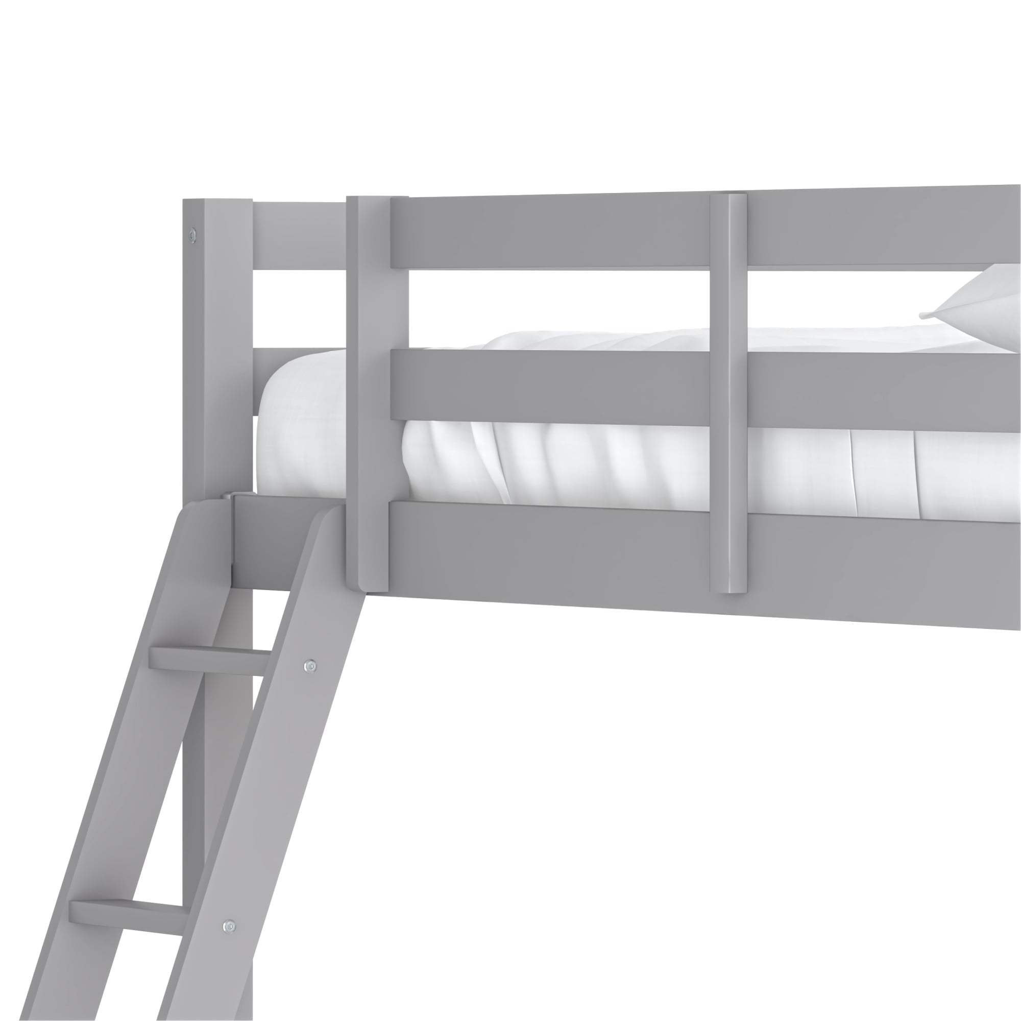 Hillsdale Campbell Wood Full Loft Bunk Bed with Ladder, up to 350 lbs Capacity, Gray