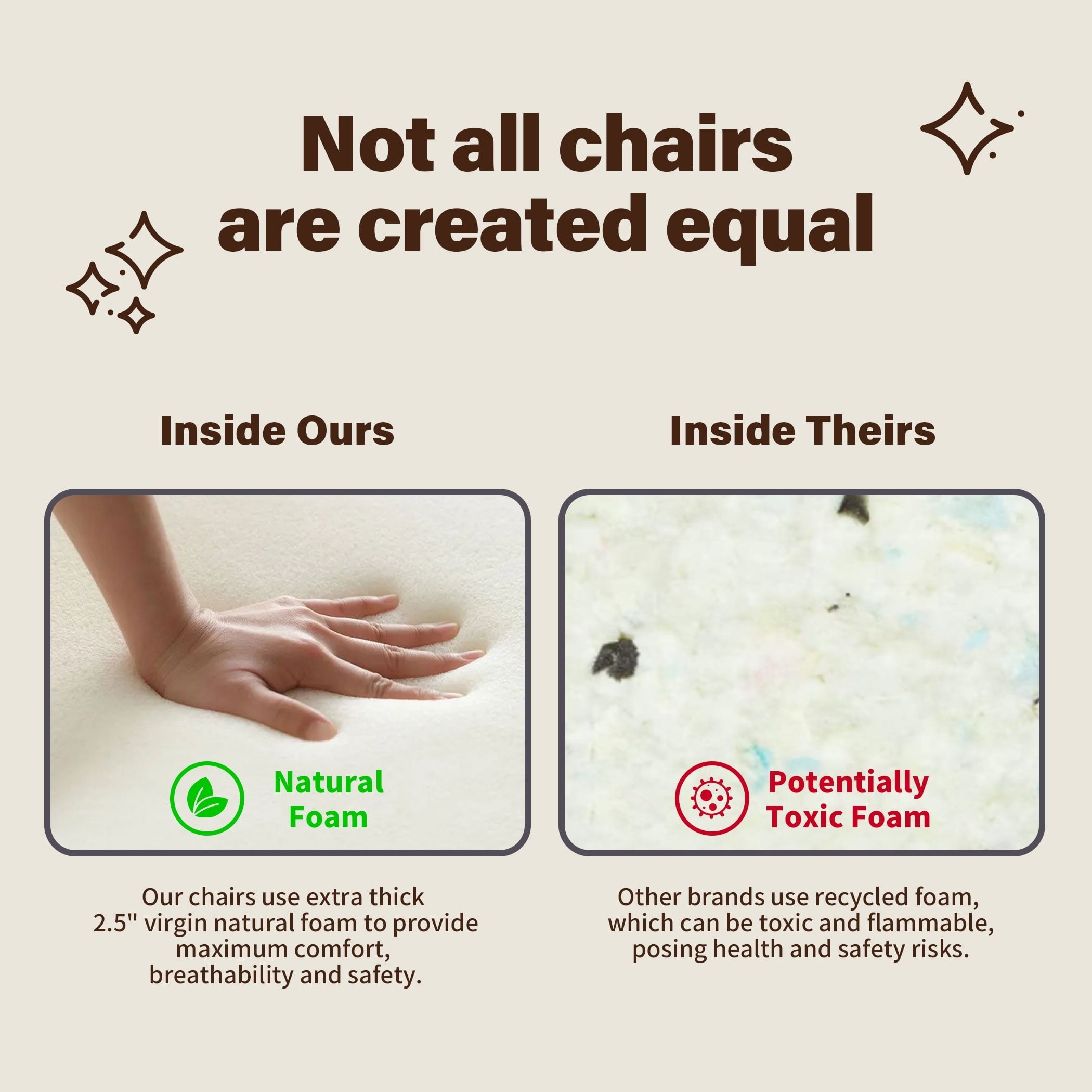 JONPONY Armless PU Leather Office Desk Chair,Cross Legged Home Office Chair No Wheels Heavy Duty Metal Base,120° Rocking Ergonomic PC Chair,Brown