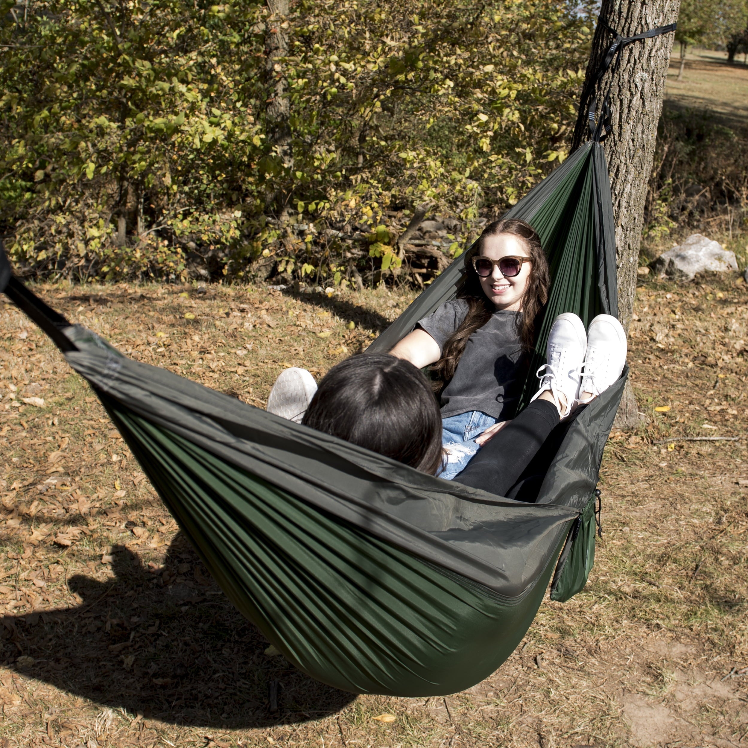EQUIP Tree Hammock, Green and Gray