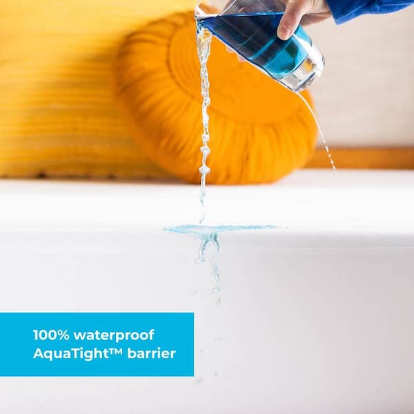 Queen Jersey Polyester Waterproof, Allergen, and Dust Mite Protection 5-Sided Mattress Protector