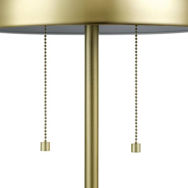 Haydel 21 in. 2-Light Matte Brass Table Lamp