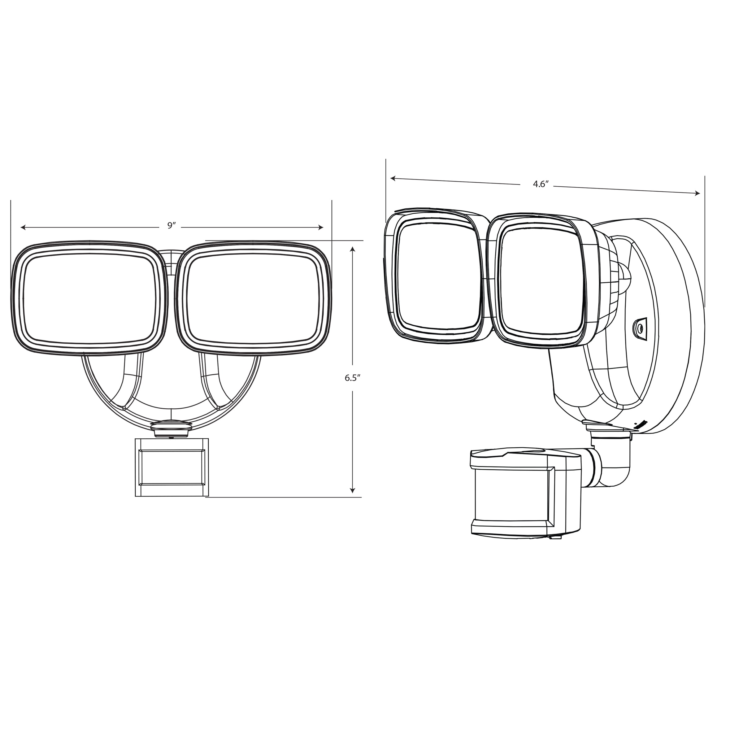 Feit Electric 120° Dual Adjust Smart Hardwire Tunable White Motion Security LED Flood Light 2K Lumen