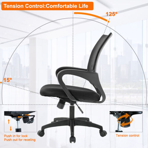 Home Office Chair Mesh Office Chair Ergonomic Desk Chair Mid Back With Armrest