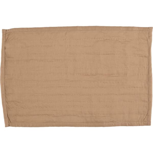 Patriotic Patch Quilted 12 in. W x 18 in. L Red Navy Khaki Cotton Placemat Set of 6