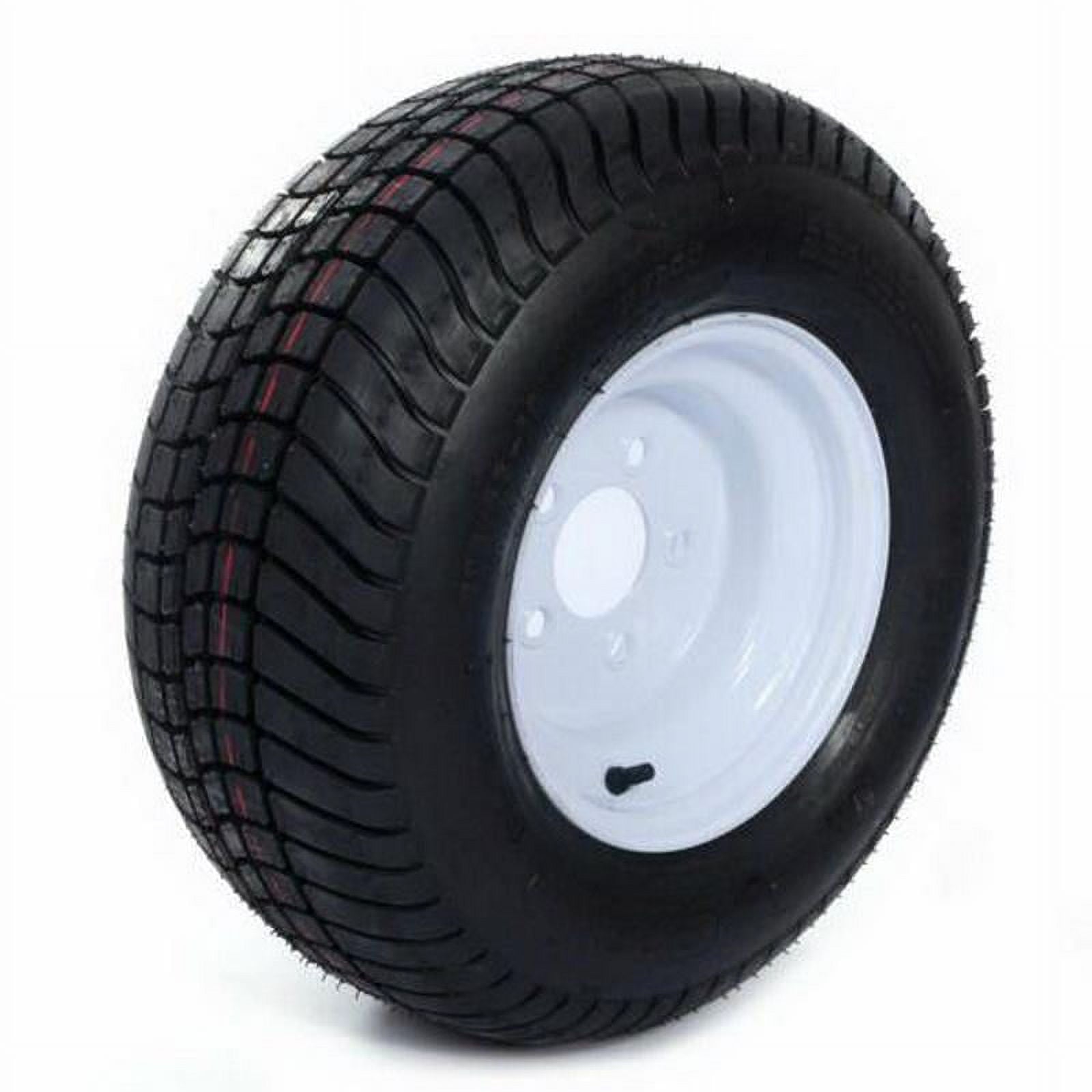 Ktaxon 2* 20.5x8.0-10 LRC Bias Trailer Tires on 5 Lug White Wheels 205/65-10