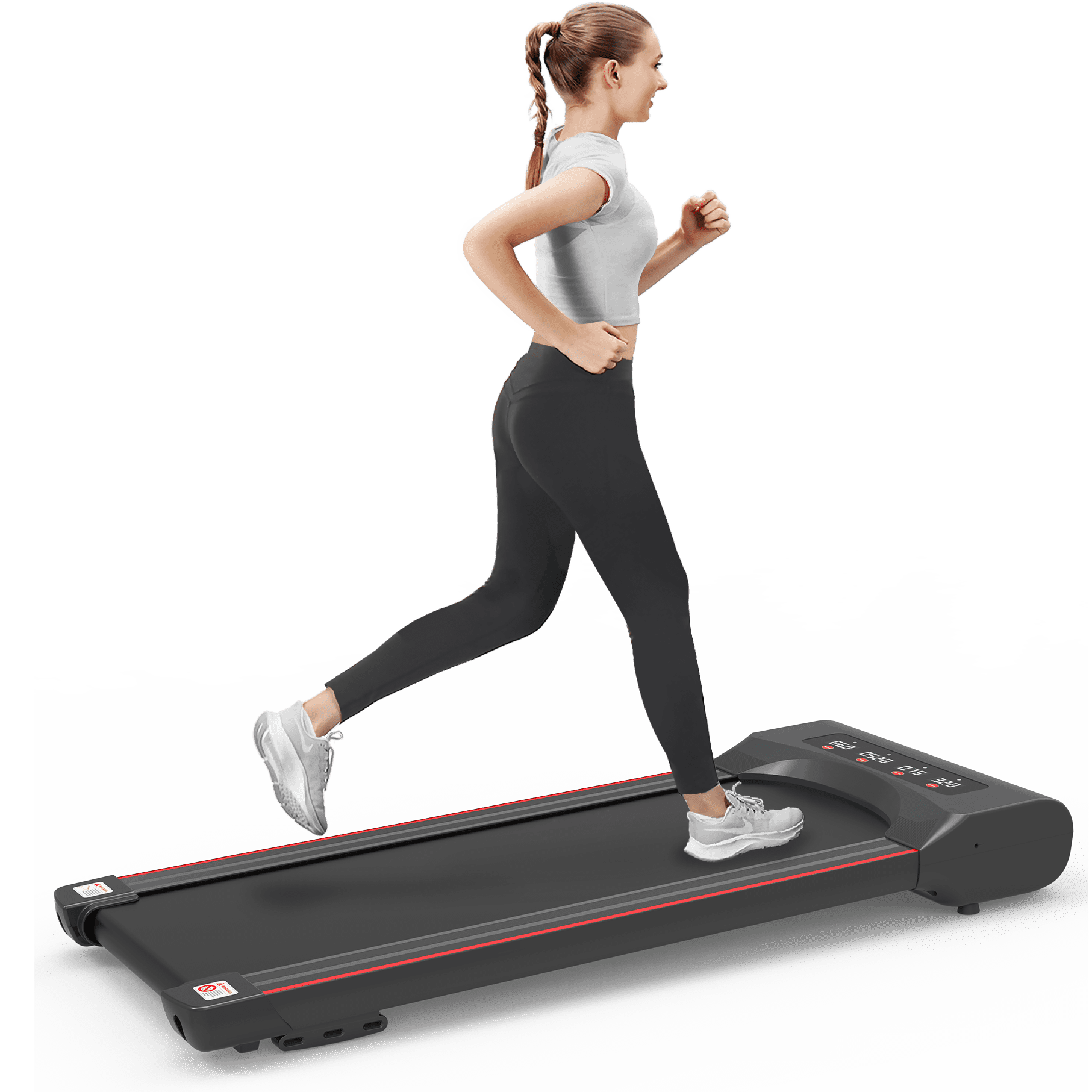 Elitezip Portable Jogging Treadmill with Walkingpad, Exercise Mini Treadmill for Home Office, Cardio Runner Machine, 2.5 Hp, 265 Lbs Weight Capacity, Electric Treadmills, Space Saving, Red