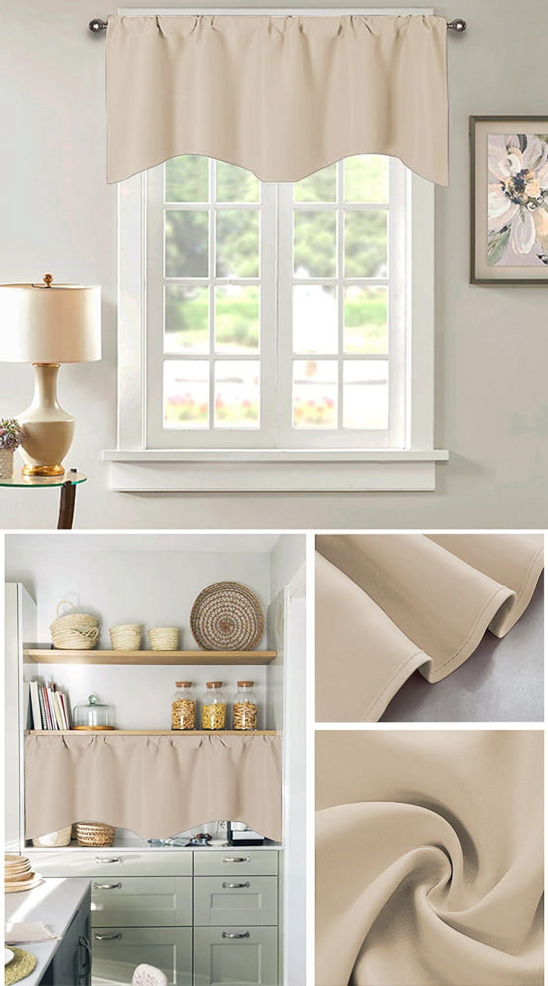 Window Valances for Rod Pocket Blackout Curtains, 52