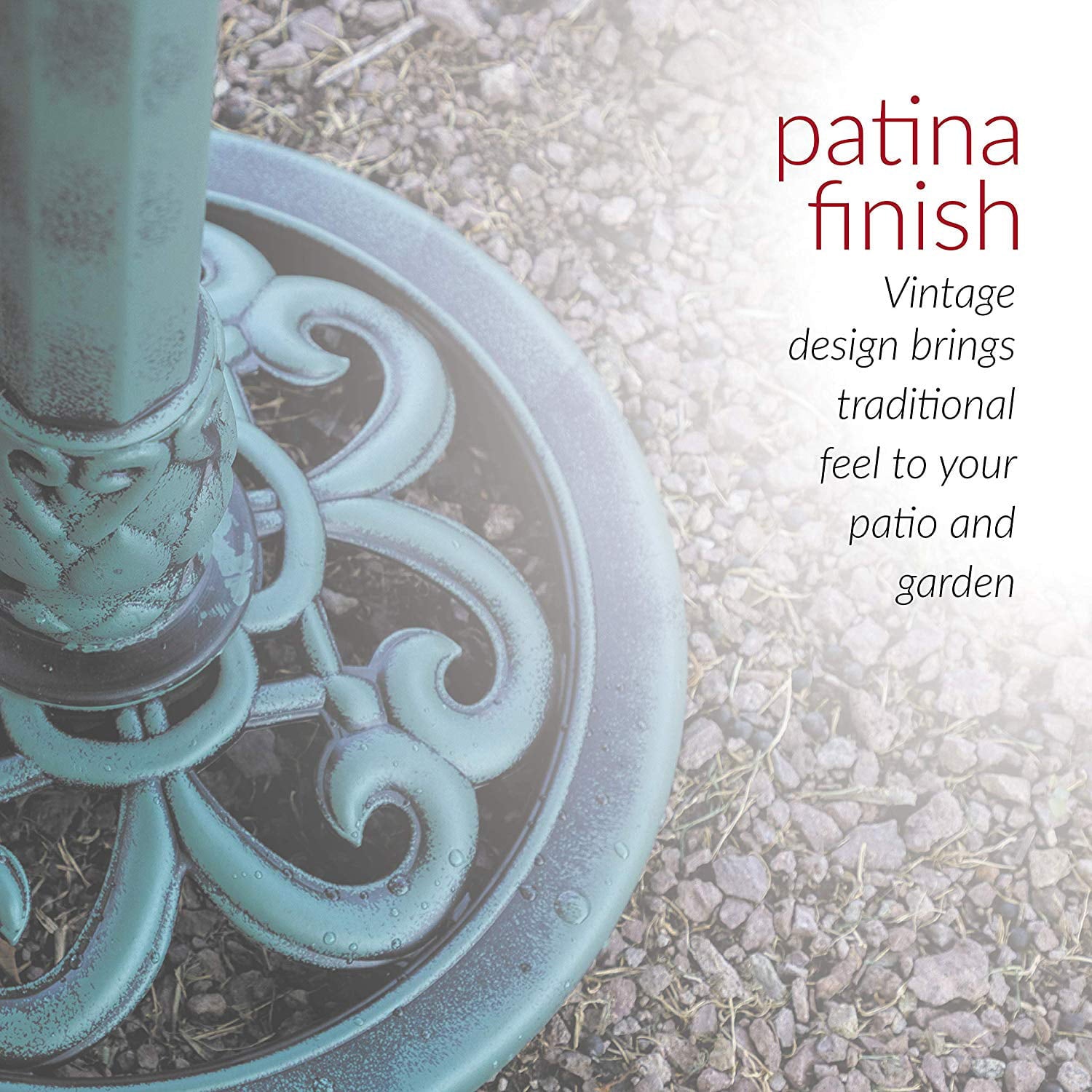 Alpine Corporation 3-Tier Outdoor Vintage Pedestal Fountain Bird Bath, Green