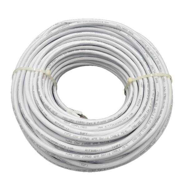 200 ft. CAT6 Outdoor-Rated Shielded Ethernet Cable Kit with Waterproof Coupler in White