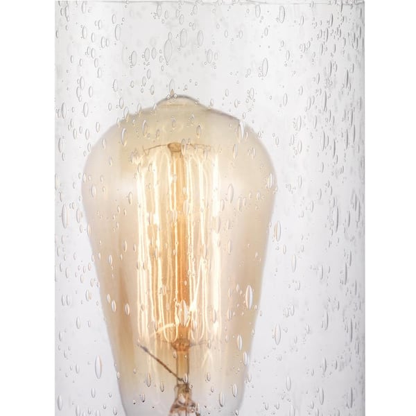 Boswell Quarter 33-1/4 in. 4-Light Brushed Nickel Farmhouse Vanity Light with Painted Weathered Gray Wood Accents