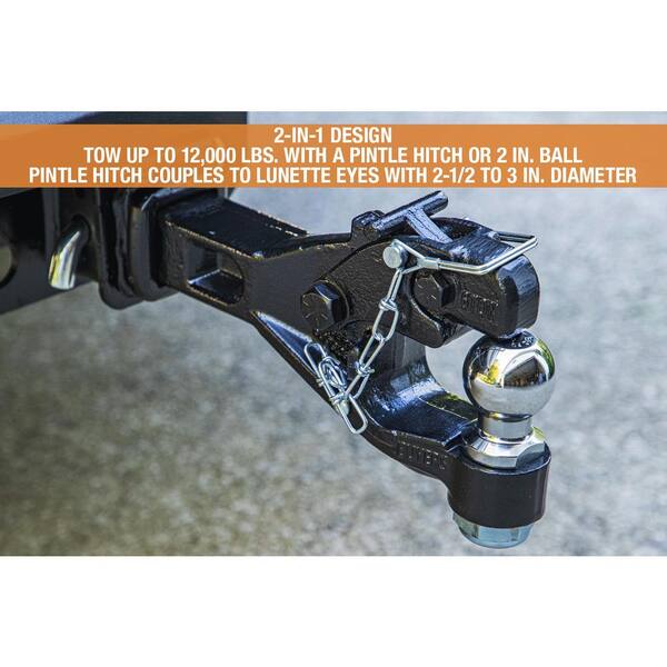 2 in. 6-Ton Chrome Receiver Mount Combination Hitch Ball