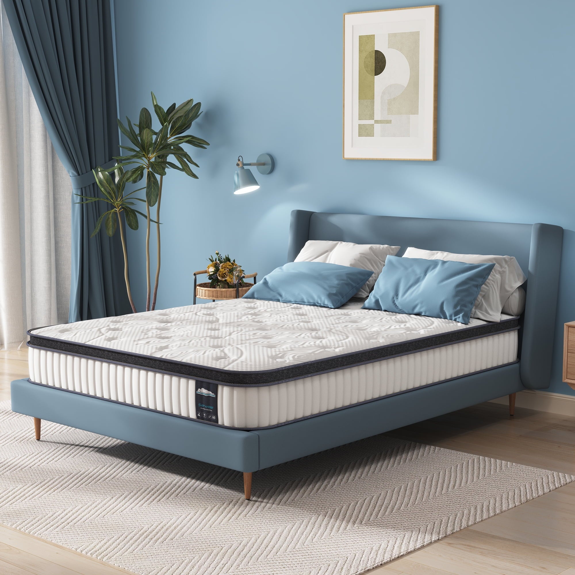 10 Inch Memory Foam Hybrid Full Mattress - Heavier Coils for Durable Support - Pocket Innersprings for Motion Isolation - Pressure Relieving - Medium Firm - Made in North America