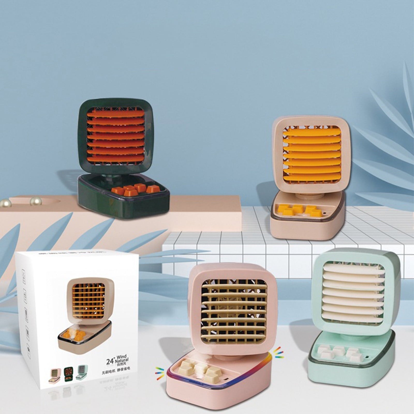 FFENYAN Sales USB Mini Portable Conditioner Humidifier Cooler Upgraded Mute Multicolor