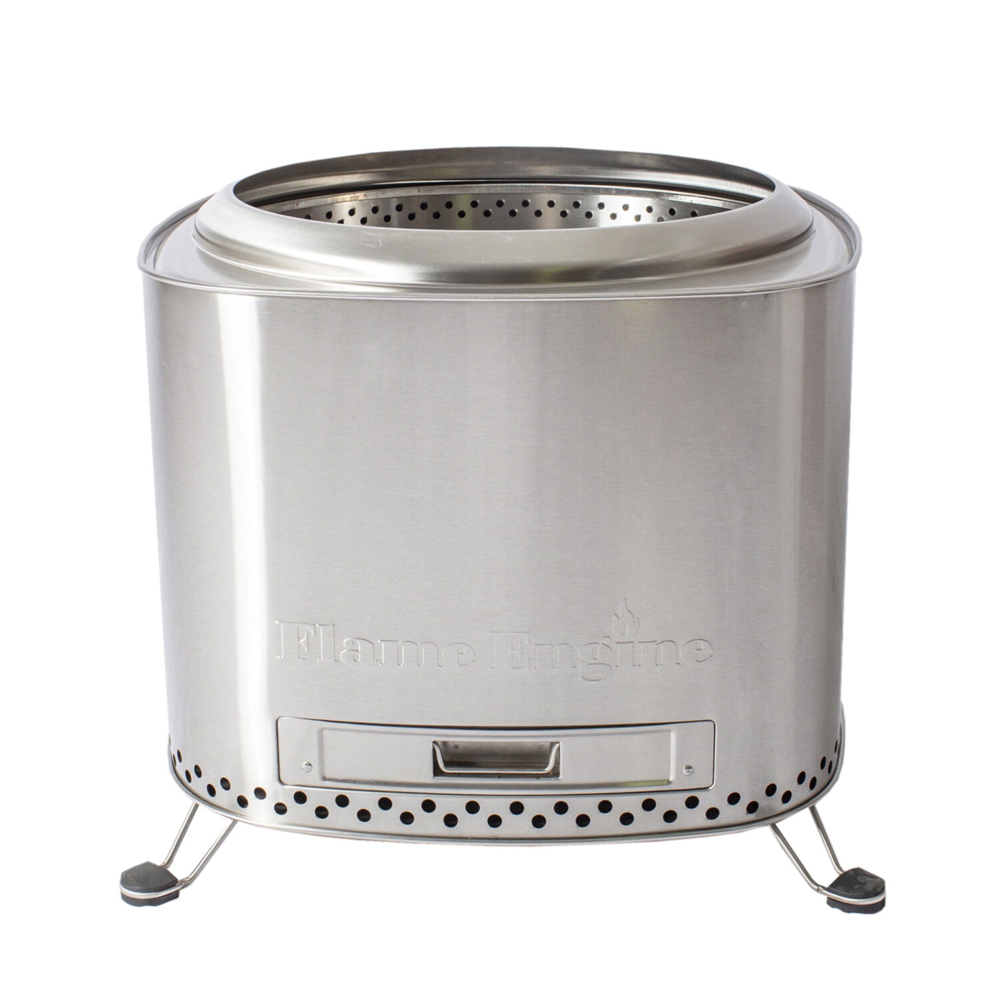 Flame Engine 19 Inch Square Smokeless Fire Pit w/ Carry Bag, Stainless Steel
