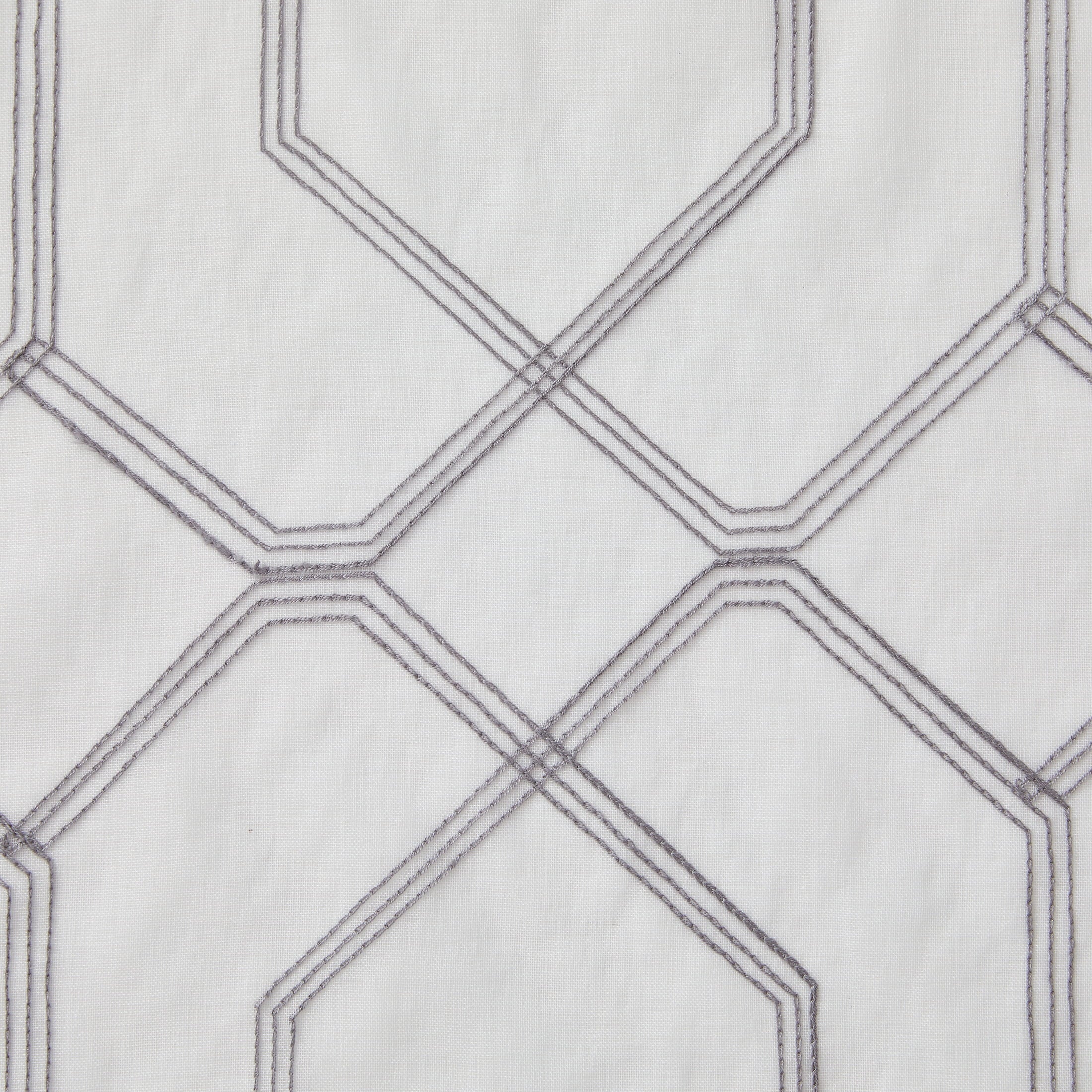 Mainstays Modern Gray Geometric Rod Pocket Sheer Curtain Set, 28