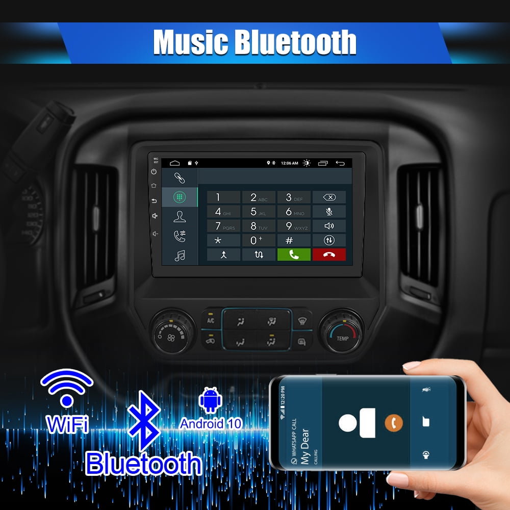 AWESAFE Apply Carplay Car Radio Stereo for Chevrolet Chevy Silverado GMC Sierra 2014-2018 10 Inch Touch Screen Car Video Player Support Car Stereo with Android Auto Gps Bluetooth
