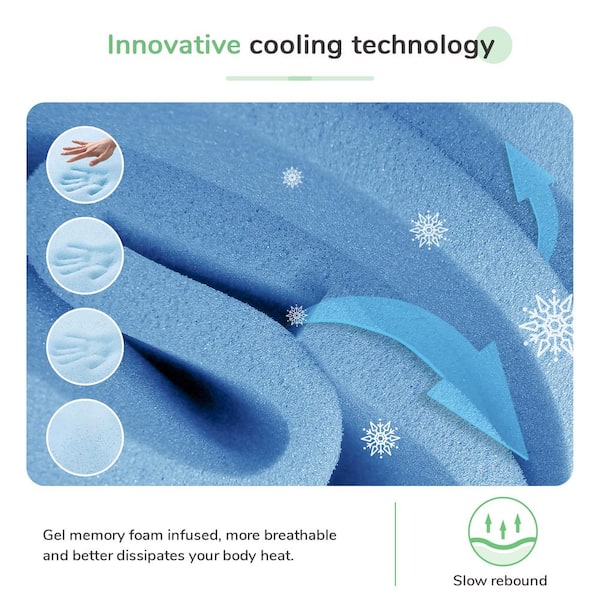 Cool Touch 12 in. Medium Gel Memory Foam Tight Top CertiPUR-US Pressure Relief King Mattress