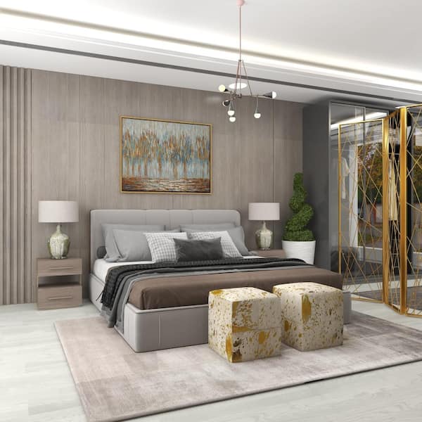 27 in. Silver Glass Task and Reading Table Lamp with Faux Mercury Glass Finish