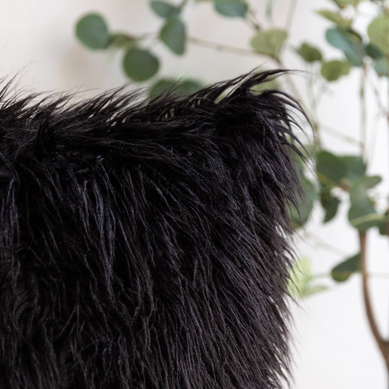 Luxury Mongolian Fluffy Faux Fur Series Square Decorative Throw Pillow Cusion for Couch, 12