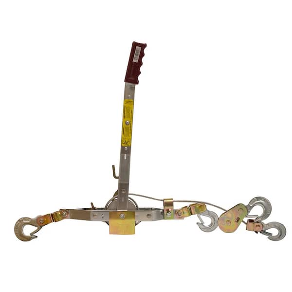 1 to 2-ton Capacity Convertible Winch Puller Come Along Tool with Included Cable