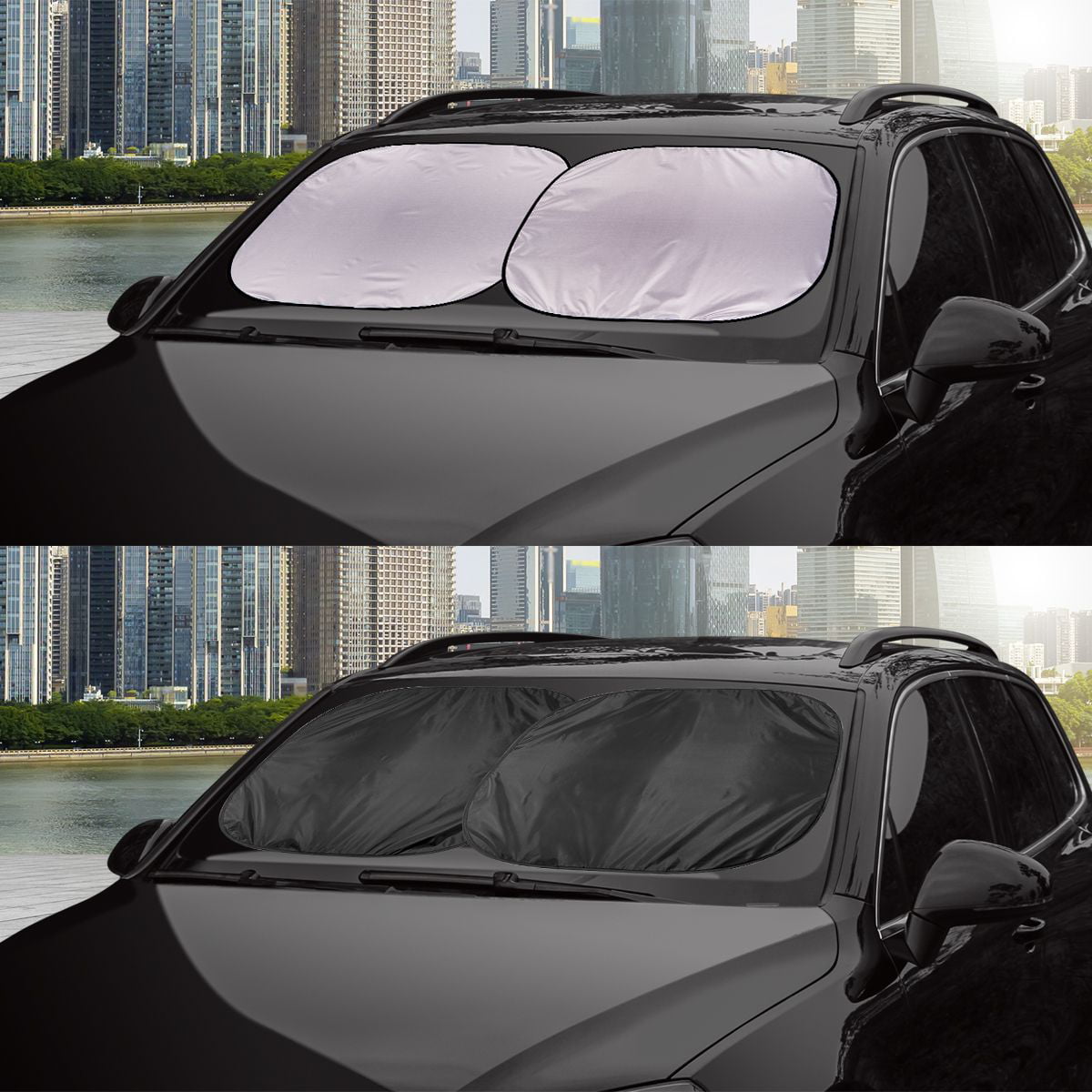Auto Drive Universal 2 Counts Jumbo ASST Colors Twist Sun Shade ,31.5
