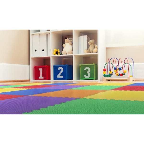 Rainbow 24 in. x 24 in. x 0.47 in. Foam Interlocking Floor Mat (6-Pack)
