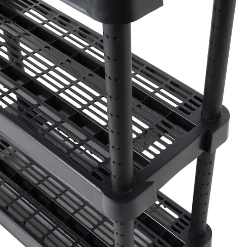 Gracious Living 5 Shelf Adjustable Ventilated Medium Duty Shelving Unit, Black