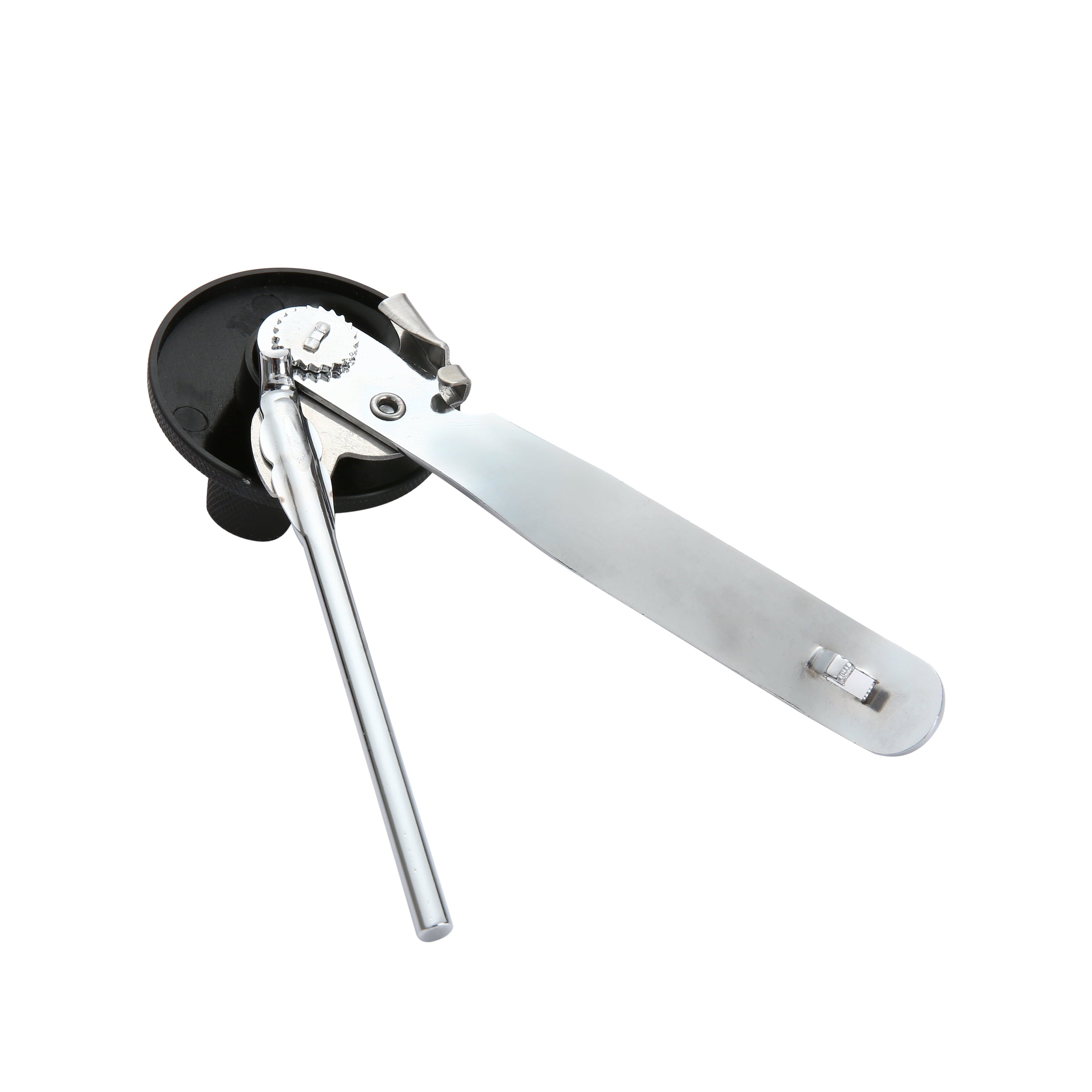Mainstays Can Opener Stainless Steel Hand Grip Can and Bottle Opener, Silver and Black