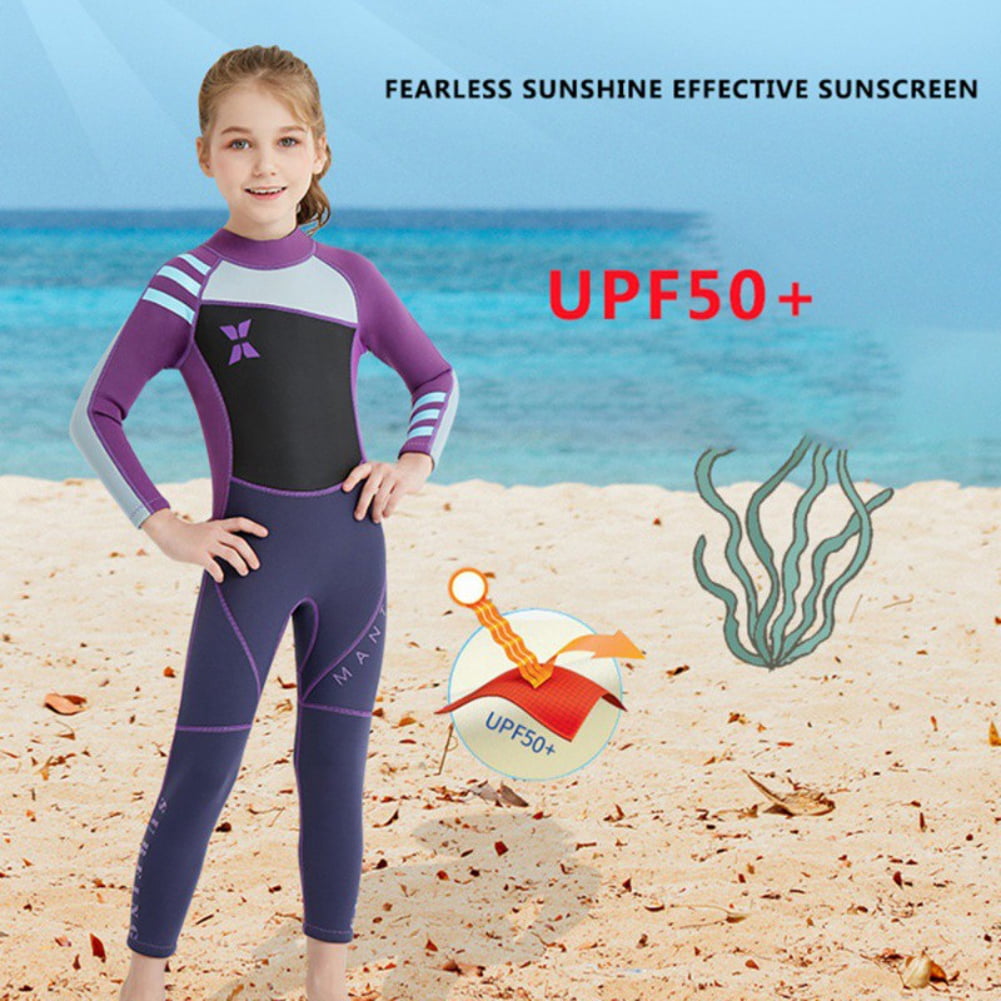 Kids Girl Boy UV Protection Swimsuits,2.5mm Neoprene Wetsuit Diving Suits,2-8Y