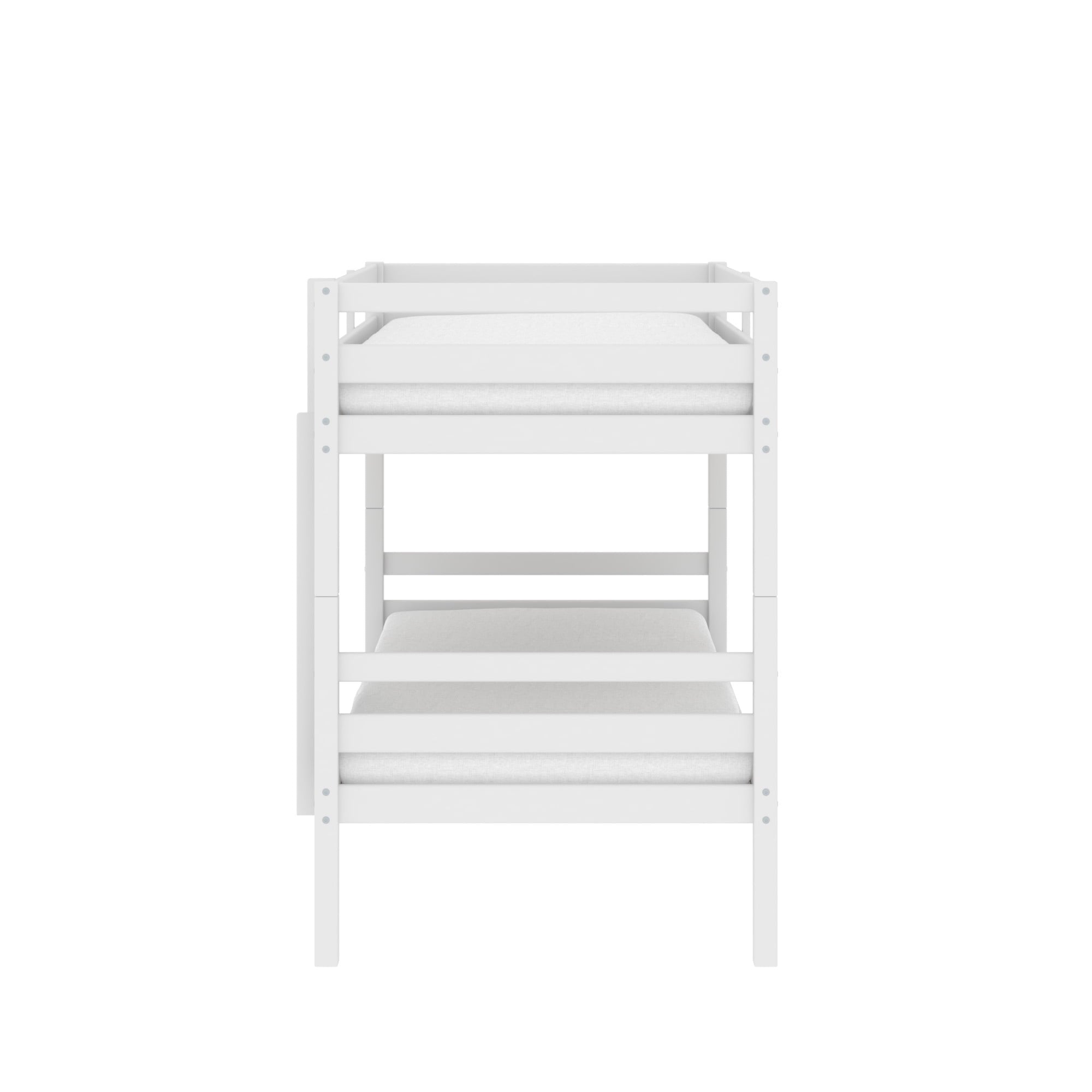 Campbell Wood Twin over Twin Convertible Bunk Bed, White