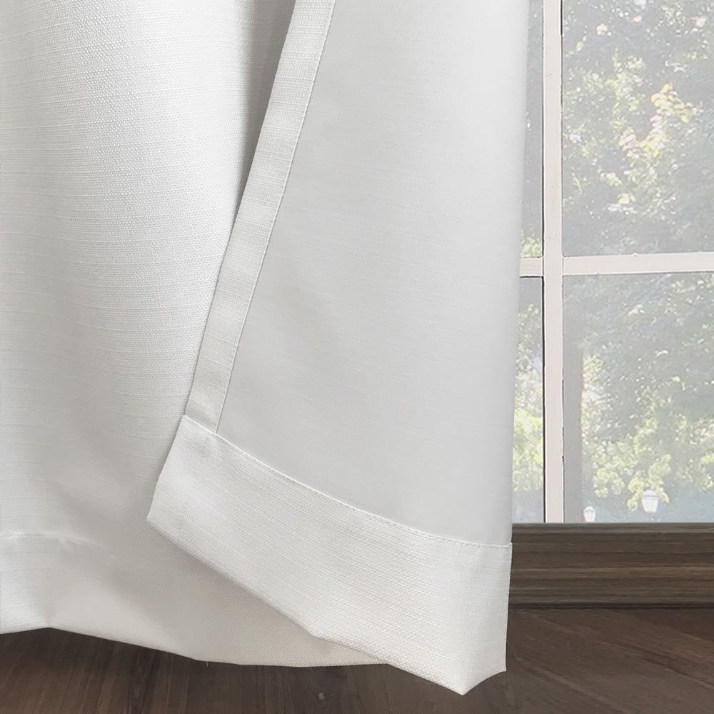 Mainstays Blackout Grommeted Curtain Panel Pair, Set of 2, White, 37