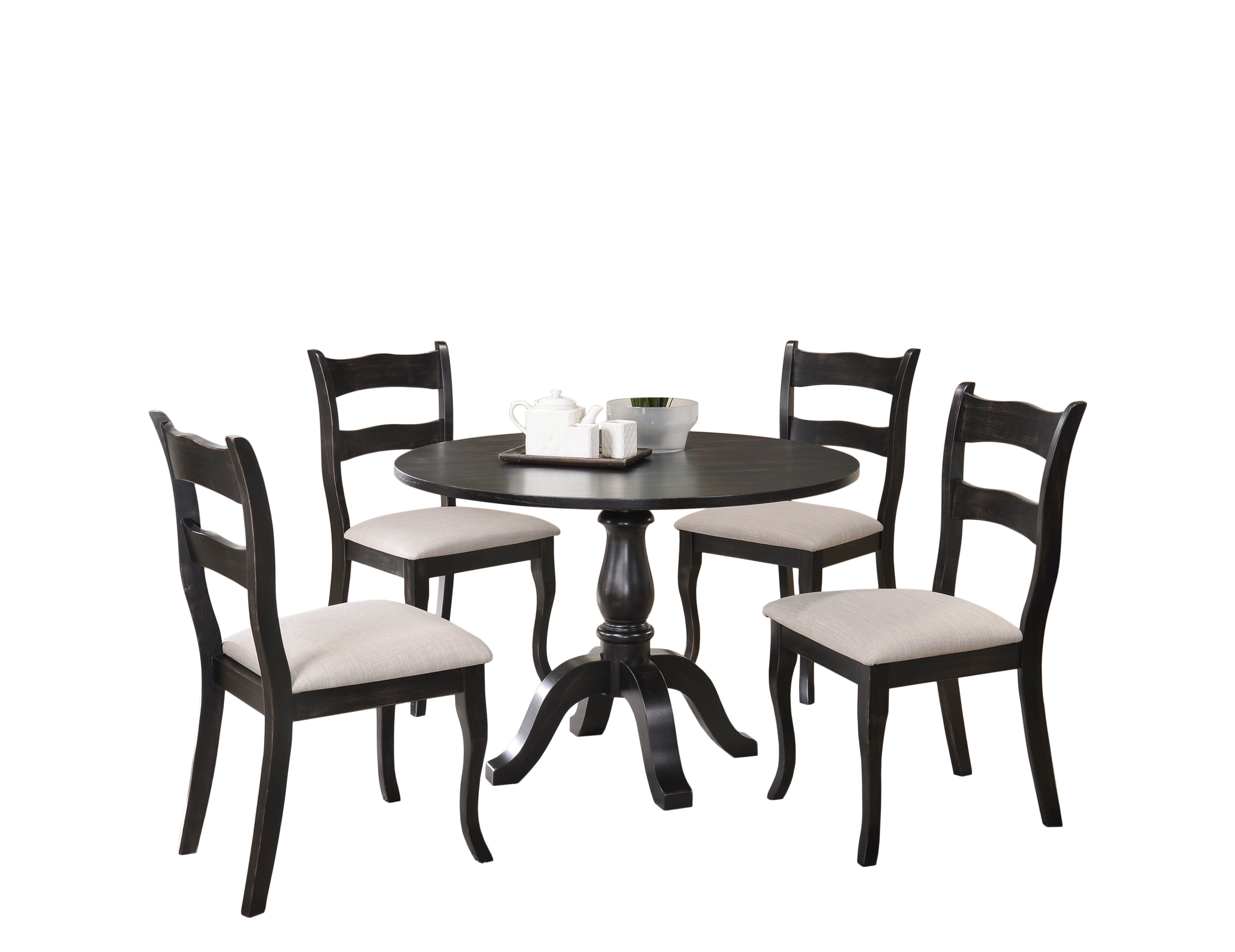 Best Master Furniture Alice Black Round 5 Piece Dining Set