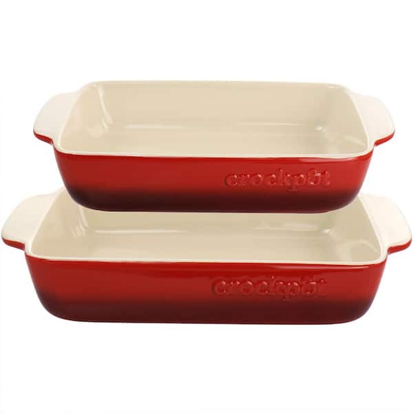 Artisan 2-Piece Stoneware Baking Pan Set in Gradient Red