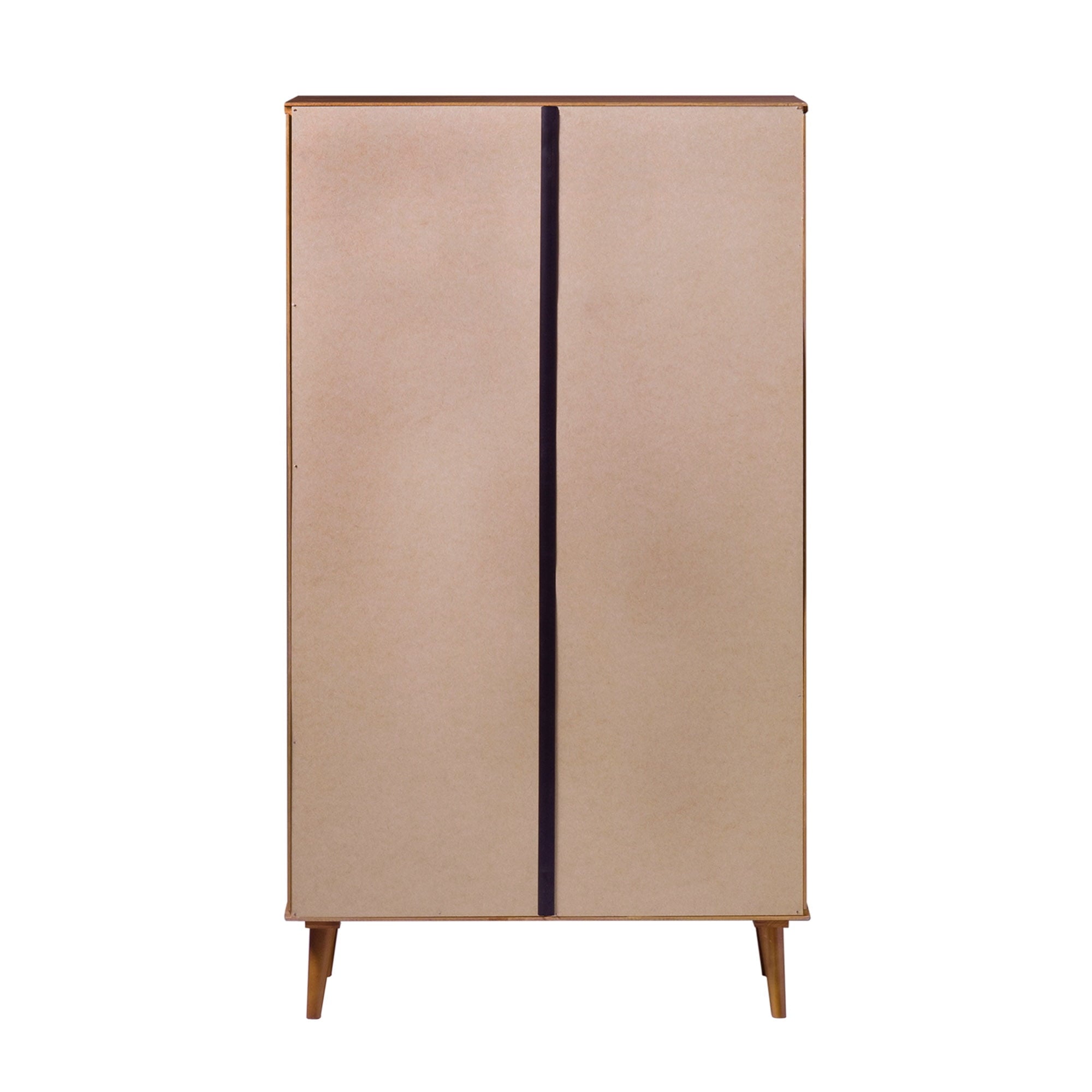 Walker Edison 30” Mid-Century Modern Curved Front 5-Drawer Dresser, Caramel