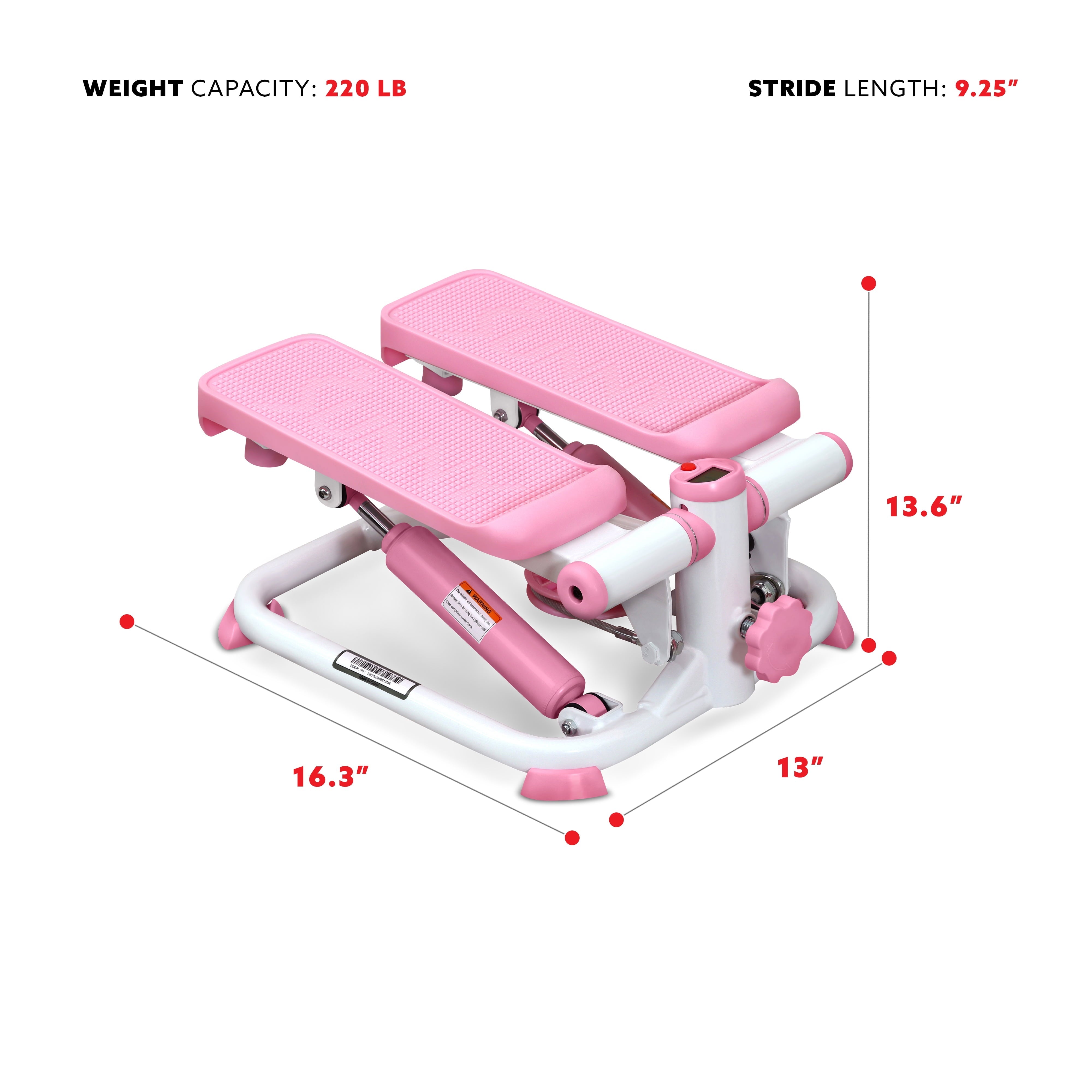 Sunny Health & Fitness Total Body Pink Stepper Machine - P2000