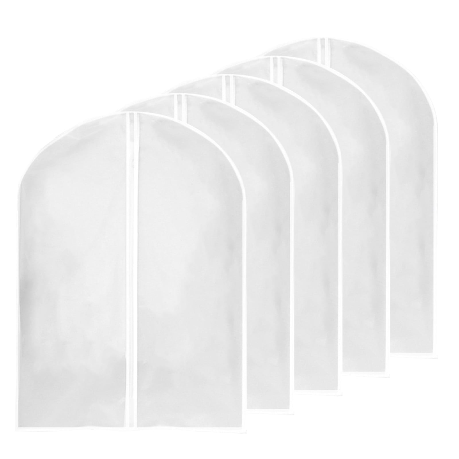Riforla 5 Pack Large Clear Garment Bags Moth Proof Garment Bags Garment Cover Hanging Dress Garment Bags Storage for Travel White C