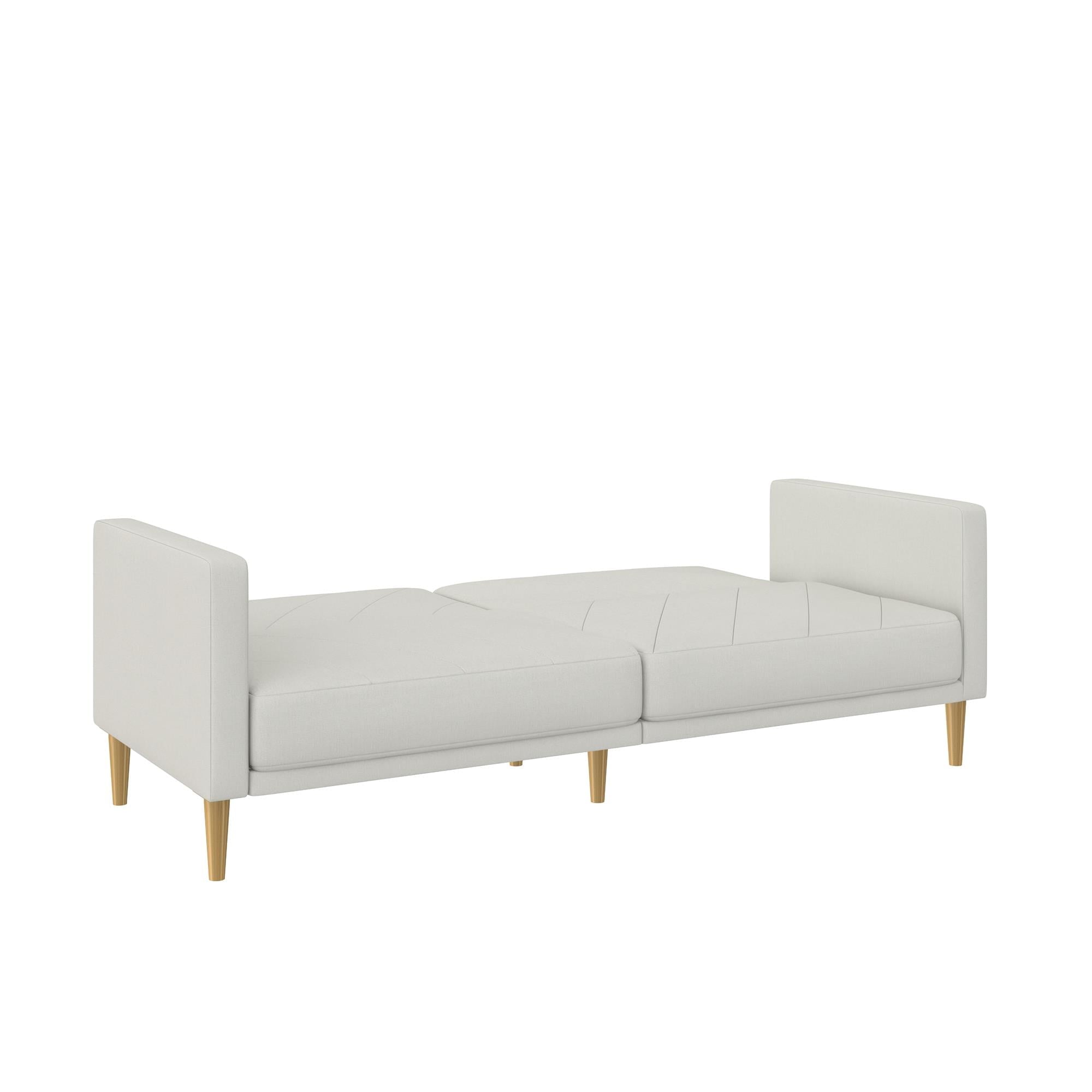 DHP Alicent Futon Sofa Bed and Couch Sleeper, Light Gray Linen