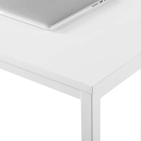 24 in. Rectangular White Computer Desk