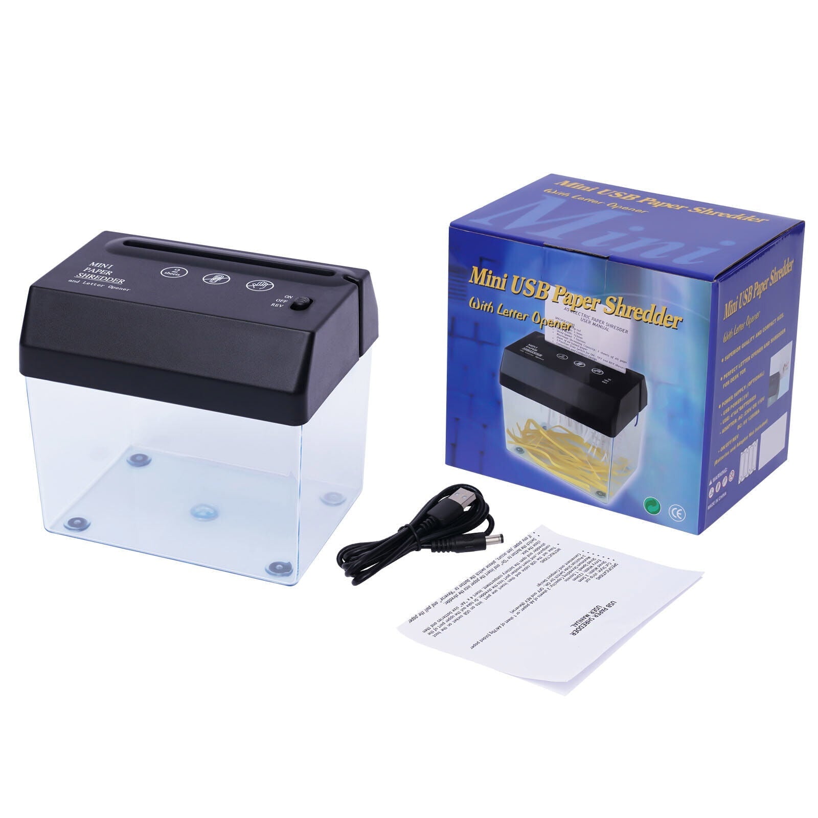 Electric Paper Shredder Cross-cut A4 Desktop Paper Shredder for Home Office USB and Battery Operated