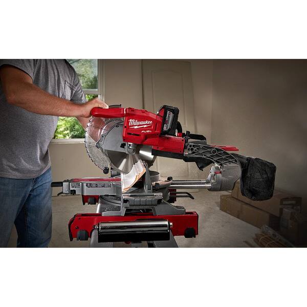 M18 FUEL 18V Lithium-Ion Brushless Cordless 10 in. Dual Bevel Sliding Compound Miter Saw with Stand (Tool-Only)
