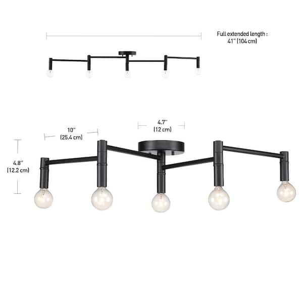 Tempo 3.4 ft. 5-Light Matte Black Flexible Track Lighting Kit