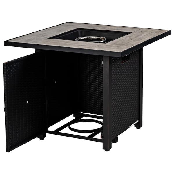 30 in. Gas Fire Table 50,000 BTU Square Propane Fire Pit Table Patio Yard