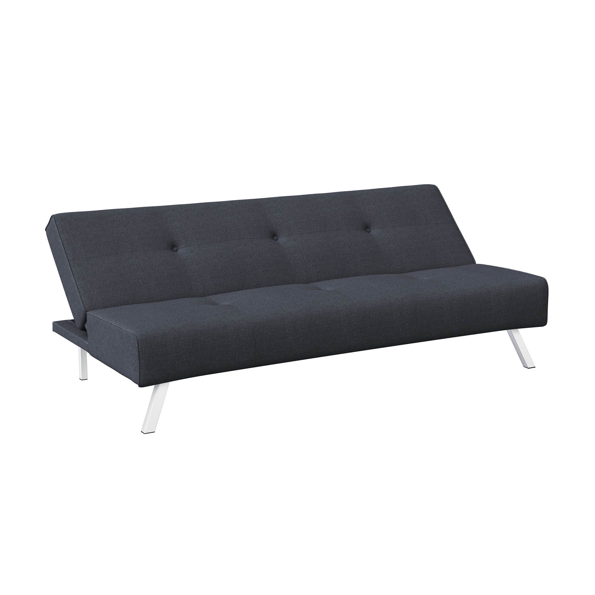 Serta Shirley Modern Tufted Futon, Charcoal Gray Fabric