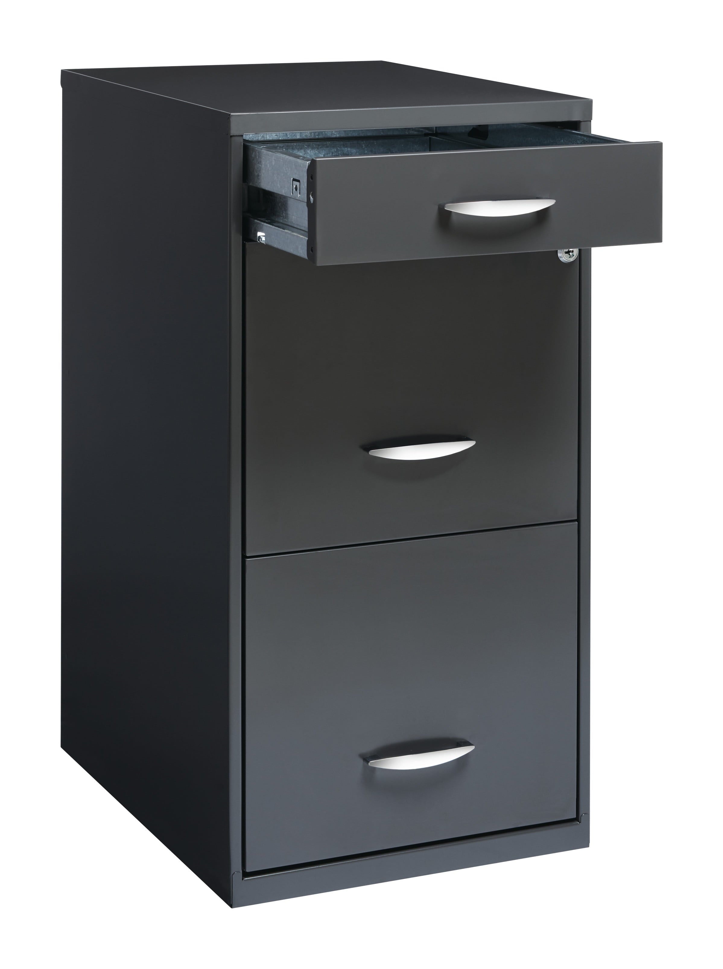 Space Solutions 3 Drawer Letter Width Vertical File Cabinet with Pencil Drawer, Charcoal