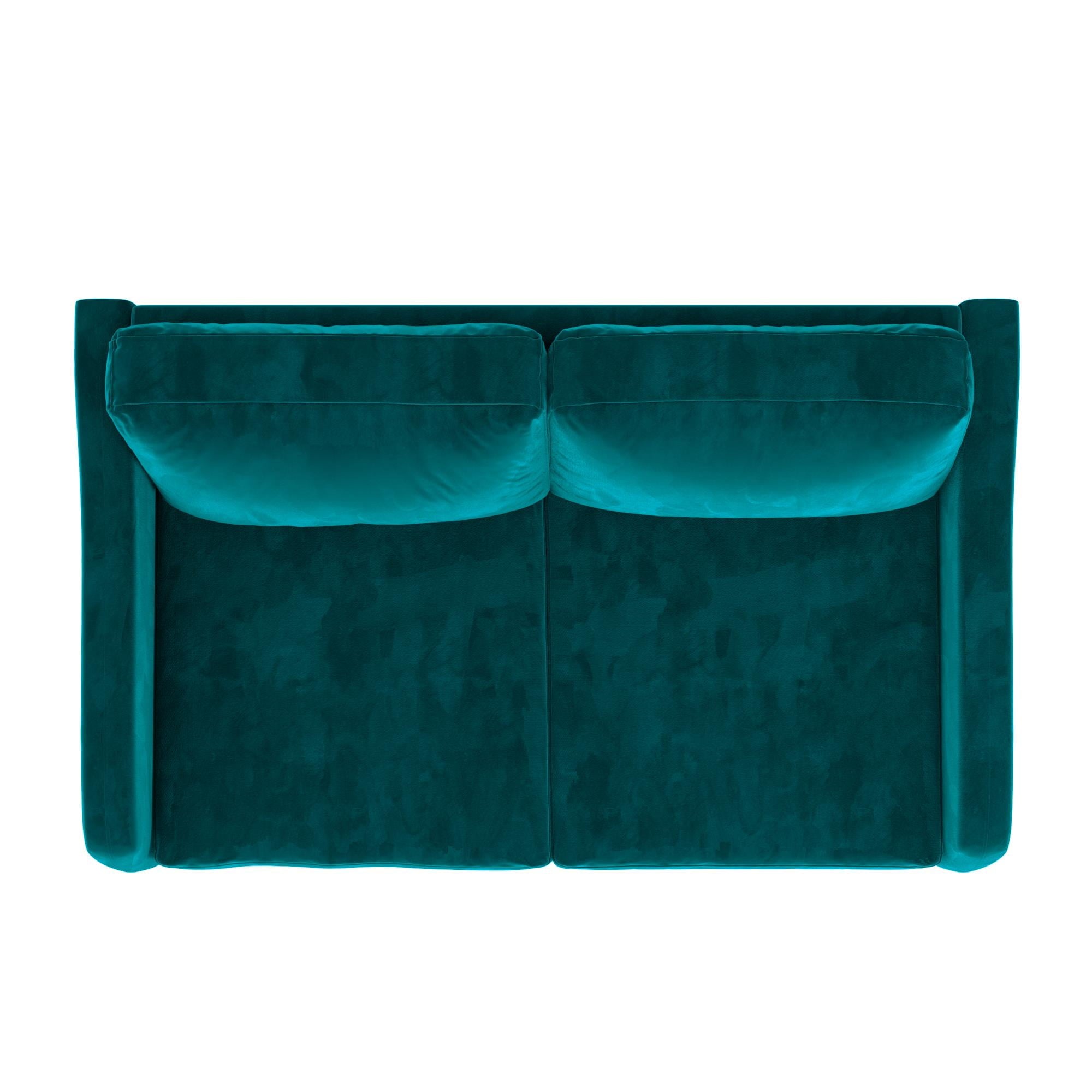 DHP Marbella 2-Seater Loveseat Sofa, Small Modern Couch, Green Velvet