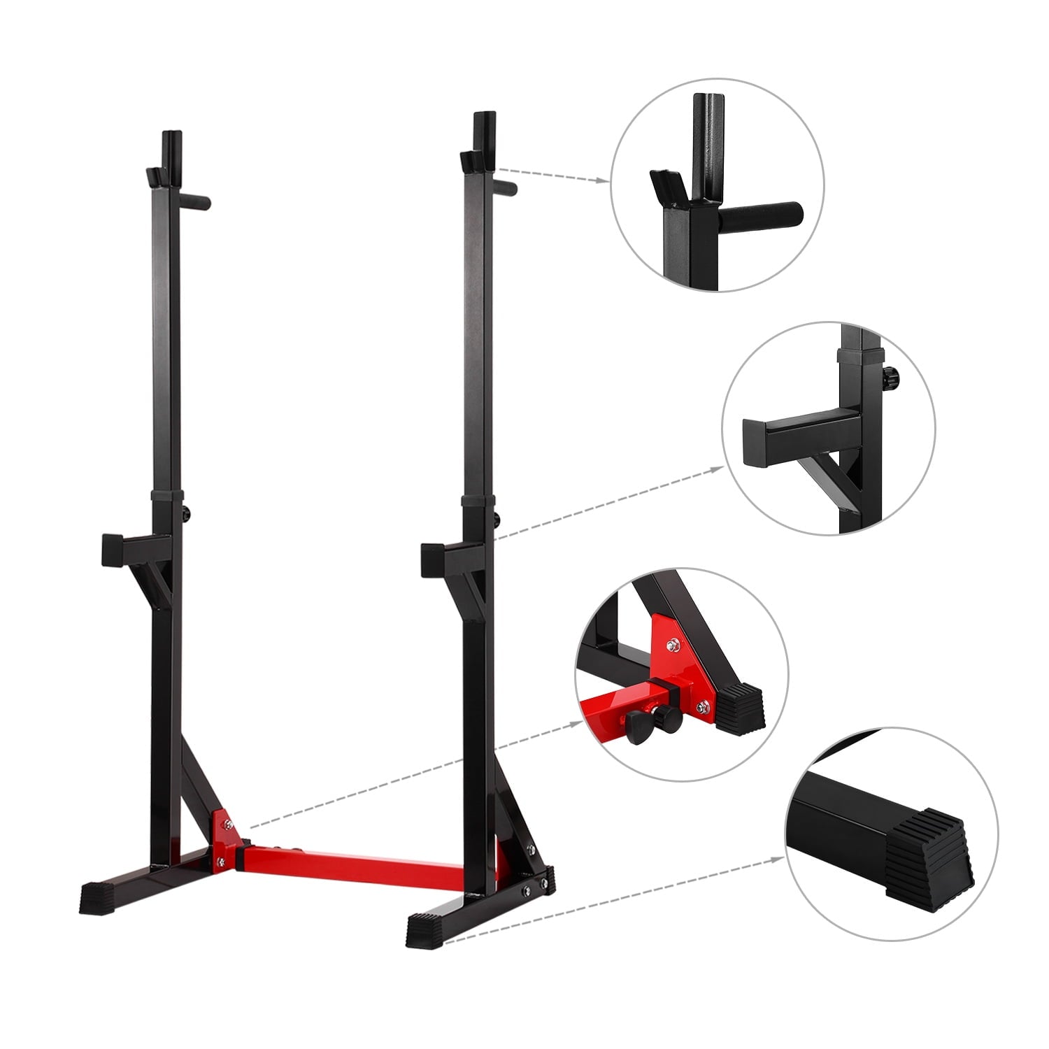 Ollieroo Multi-function Barbell Rack Dip Stand Gym Family Fitness Adjustable Squat Rack Weight Lifting Bench Press Dipping Station